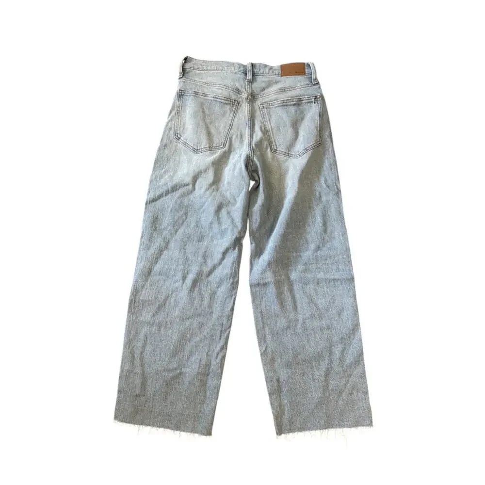 madewell perfect vintage wide-leg crop jean altoona blue wash no603 women 28 - Picture 4 of 7